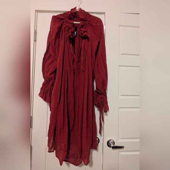 NWT Nuit Clothing Atelier Maxi Alchemist In Rust Red Linen - Picture 6 of 8